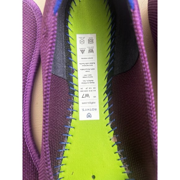 Rothy's The Flat Women's 7 Fig Purple Wine Knit Round Toe Ballet Shoes - Picture 5 of 14